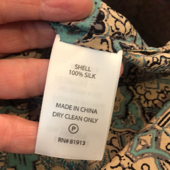 Beautiful Leather Trimmed Silk Tunic - Picture 6 of 6